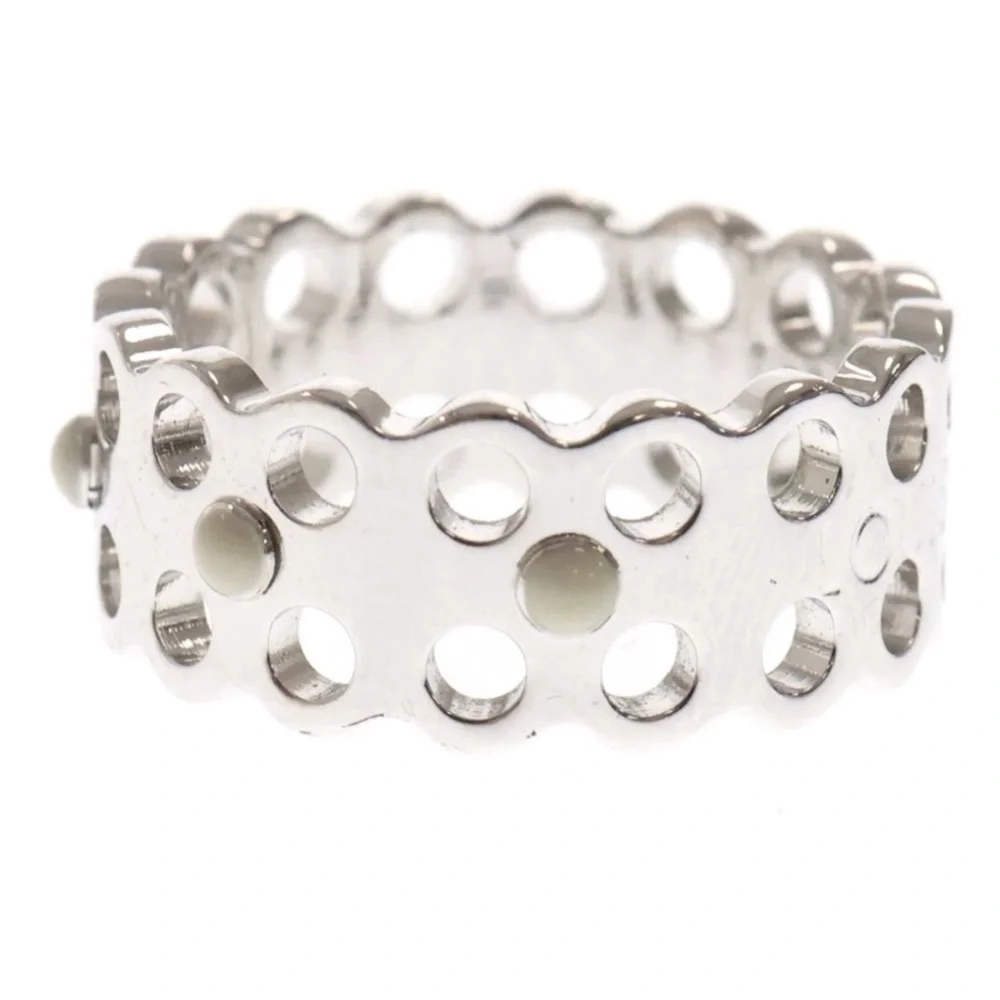 Louis Vuitton Hide and Seek Silver Ring with Pearled Accents